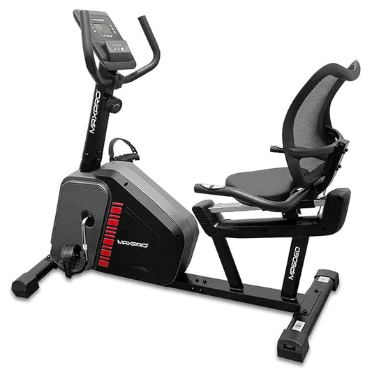 MAXPRO MP6060 Home Use Recumbent Exercise Bike with 7kg Fly Wheel, Adjustable Seat, 8 Level Magnetic Resistance, 120kgs Max.User Weight and LCD Display